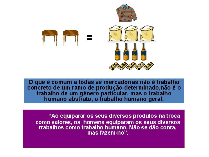 O que é comum a todas as mercadorias não é trabalho concreto de um