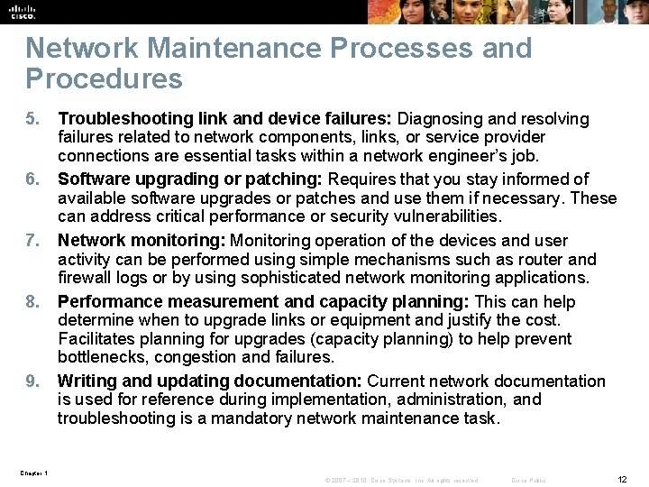 Chapter 1 Planning Maintenance for Complex Networks CCNP