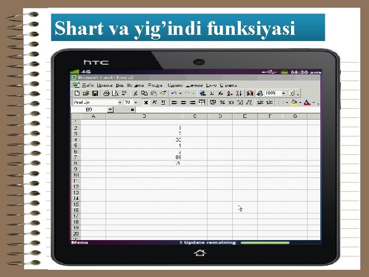 Shart va yig’indi funksiyasi 