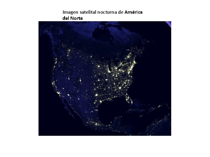 Imagen satelital nocturna de América del Norte 