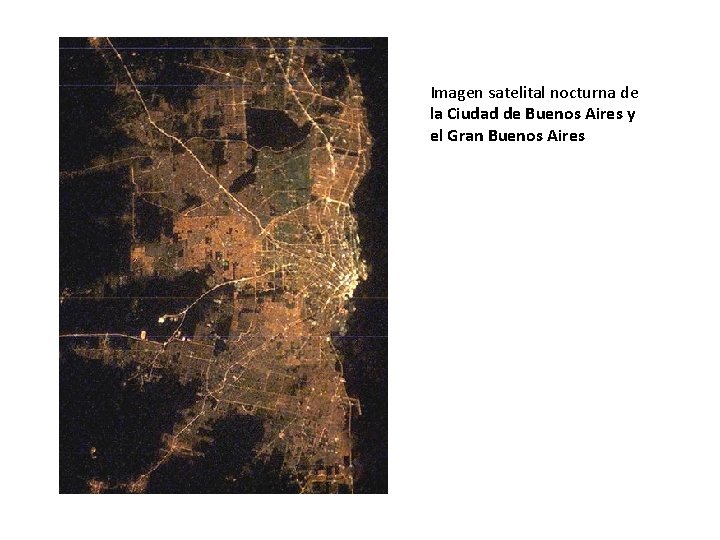 Imagen satelital nocturna de la Ciudad de Buenos Aires y el Gran Buenos Aires