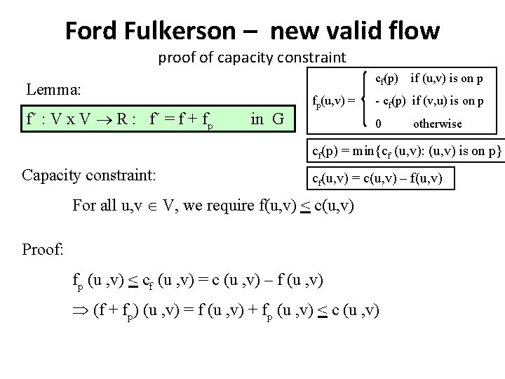 Maximum Flow Chapter 26 Flow Concepts Source Vertex