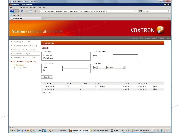 September 2010 Voxtron Communication Center 67 