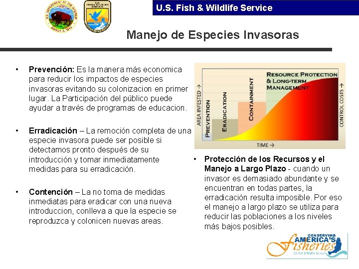 U. S. Fish & Wildlife Service Manejo de Especies Invasoras • Prevención: Es la