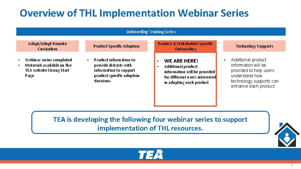 Overview of THL Implementation Webinar Series Onboarding Training Series Adapt/Adopt Remote Curriculum • • Overview of THL Implementation Webinar Series Onboarding Training Series Adapt/Adopt Remote Curriculum • •