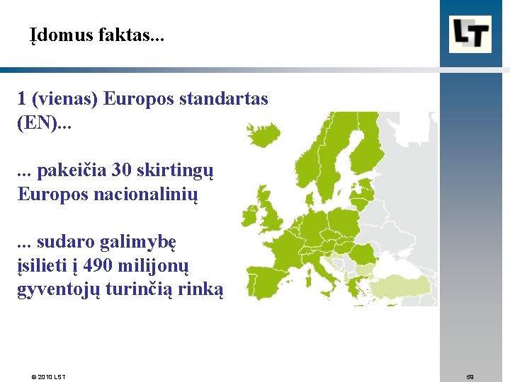 Įdomus faktas. . . 1 (vienas) Europos standartas (EN). . . pakeičia 30 skirtingų