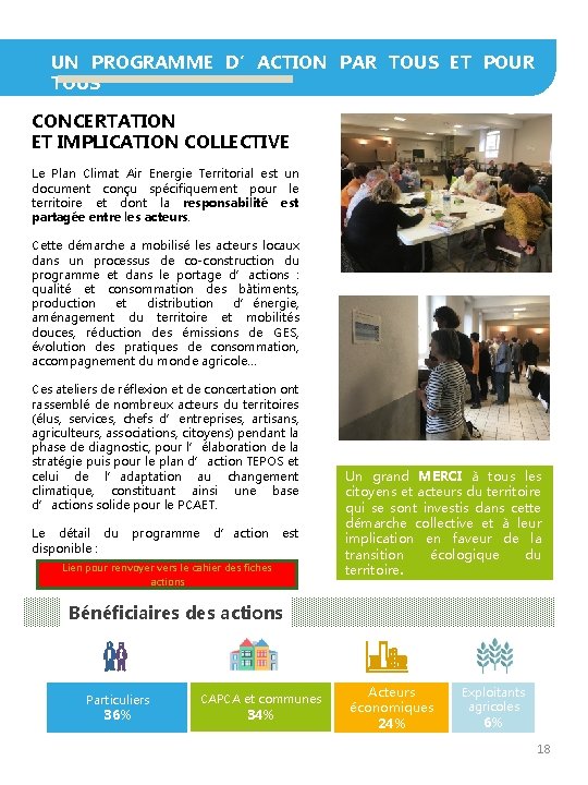 UN PROGRAMME D’ACTION PAR TOUS ET POUR TOUS CONCERTATION ET IMPLICATION COLLECTIVE Le Plan