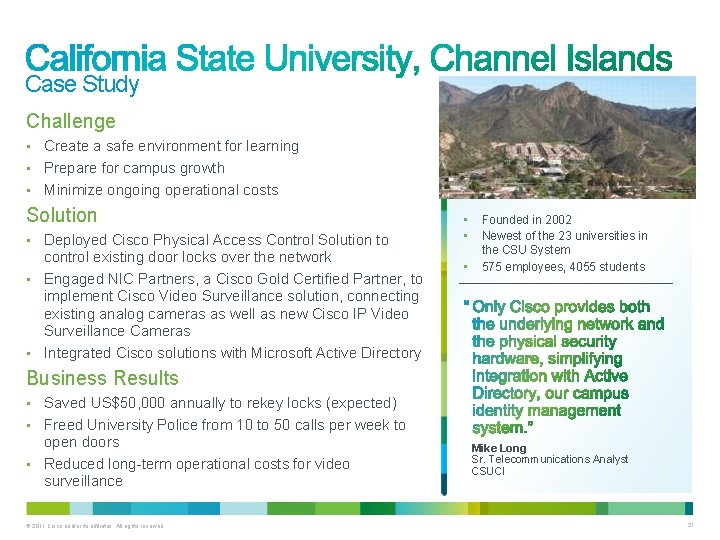 Case Study Challenge • Create a safe environment for learning • Prepare for campus Case Study Challenge • Create a safe environment for learning • Prepare for campus