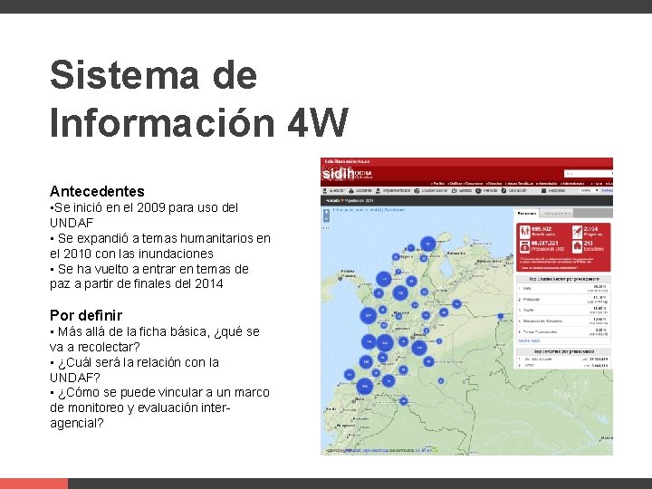 Supporters Sistema de Información 4 W Antecedentes • Se inició en el 2009 para Supporters Sistema de Información 4 W Antecedentes • Se inició en el 2009 para
