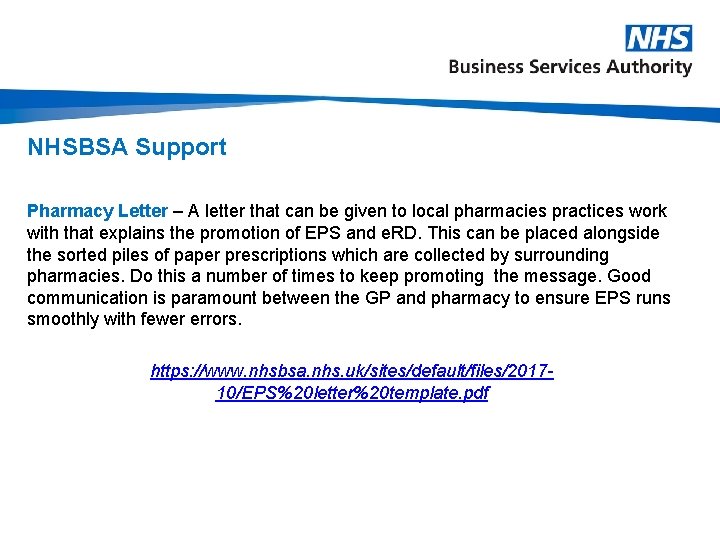 Electronic Prescription Service Eps Support Provided By Nhsbsa