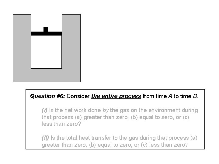 Question #6: Consider the entire process from time A to time D. (i) Is