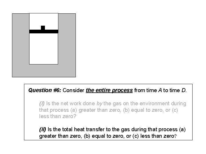 Question #6: Consider the entire process from time A to time D. (i) Is