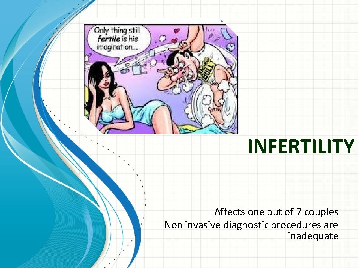 INFERTILITY Affects one out of 7 couples Non invasive diagnostic procedures are inadequate 