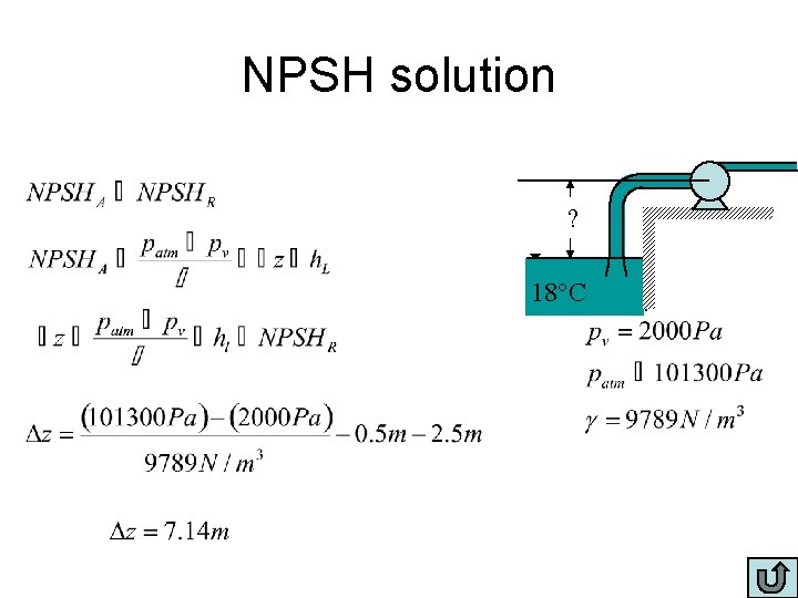 NPSH solution ? 18°C 