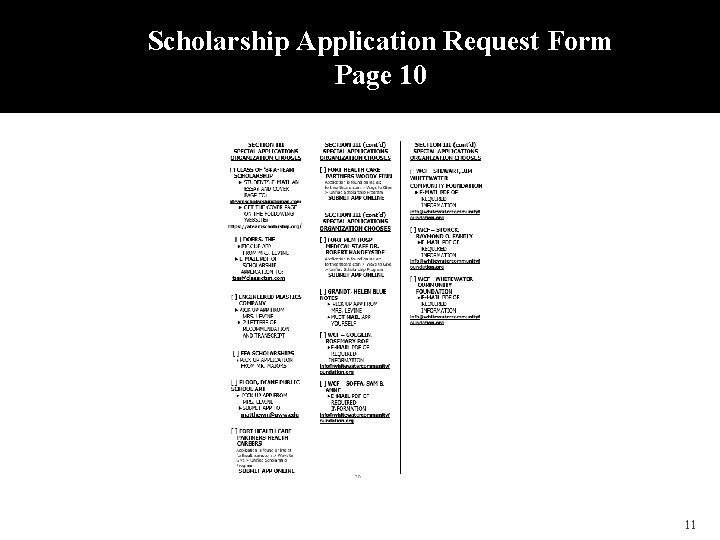 Scholarship Application Request Form Page 10 11 