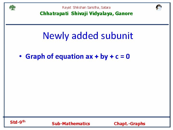 Rayat Shikshan Sanstha, Satara Chhatrapati Shivaji Vidyalaya, Ganore Newly added subunit • Graph of