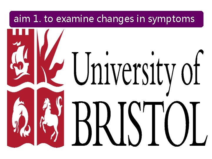 aim 1. to examine changes in symptoms aim 1. to examine changes in symptoms