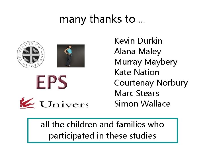 many thanks to. . . Kevin Durkin Alana Maley Murray Maybery Kate Nation Courtenay many thanks to. . . Kevin Durkin Alana Maley Murray Maybery Kate Nation Courtenay
