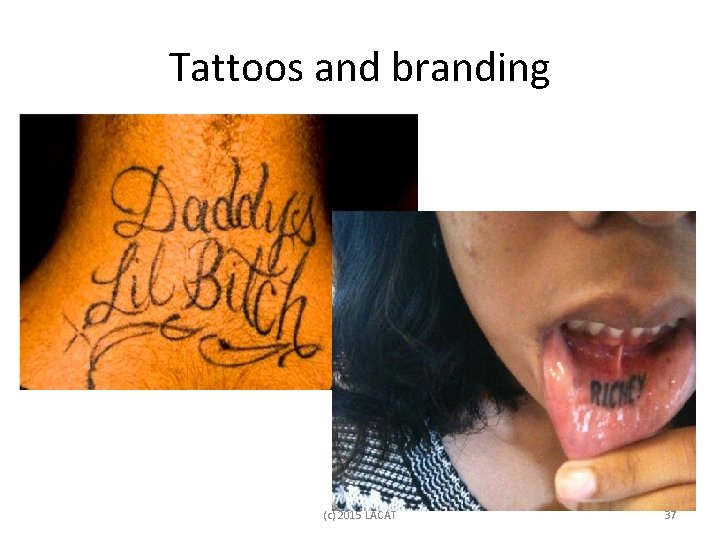 Tattoos and branding (c) 2015 LACAT 37 