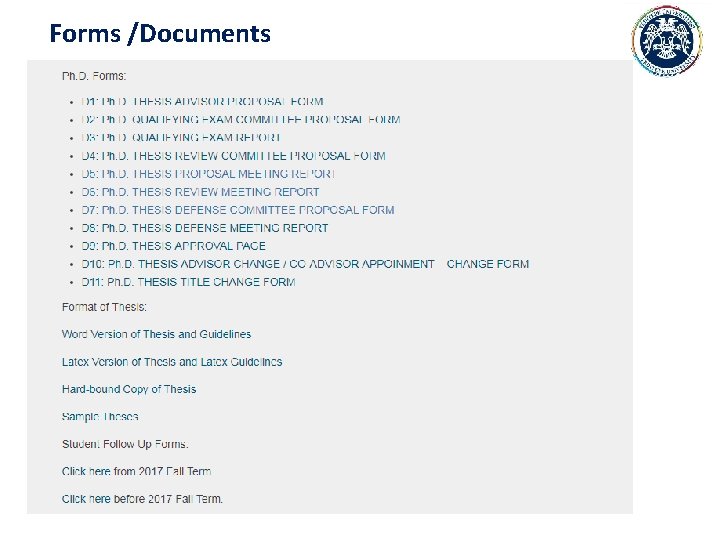 Forms /Documents 