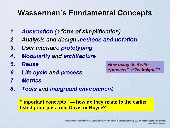Wasserman’s Fundamental Concepts 1. 2. 3. 4. 5. 6. 7. 8. Abstraction (a form