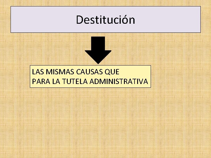 Destitución LAS MISMAS CAUSAS QUE PARA LA TUTELA ADMINISTRATIVA 