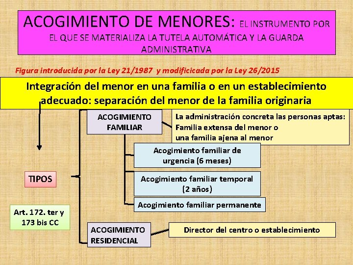 ACOGIMIENTO DE MENORES: EL INSTRUMENTO POR EL QUE SE MATERIALIZA LA TUTELA AUTOMÁTICA Y