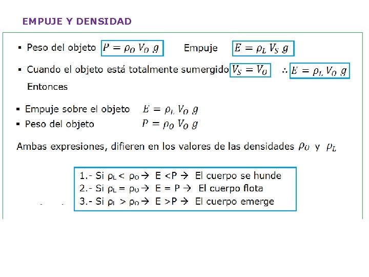 EMPUJE Y DENSIDAD 