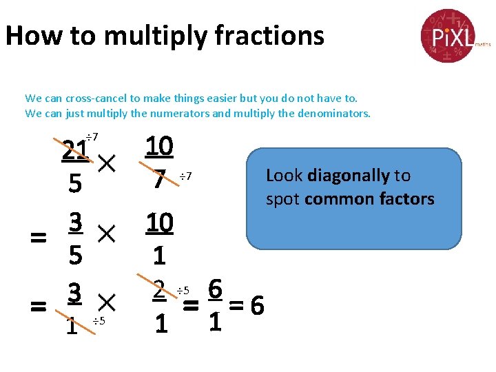 How to multiply fractions We can cross-cancel to make things easier but you do