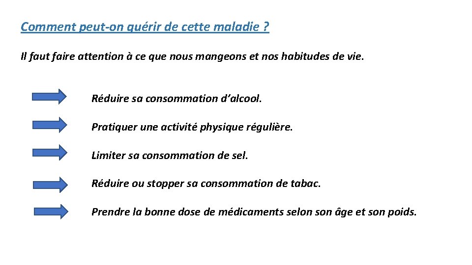 Comment peut-on guérir de cette maladie ? Il faut faire attention à ce que