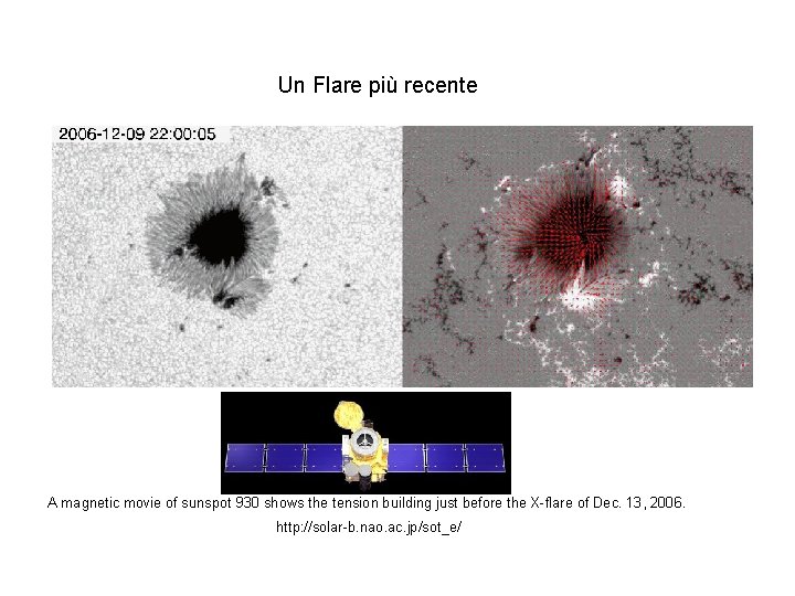 Un Flare più recente A magnetic movie of sunspot 930 shows the tension building