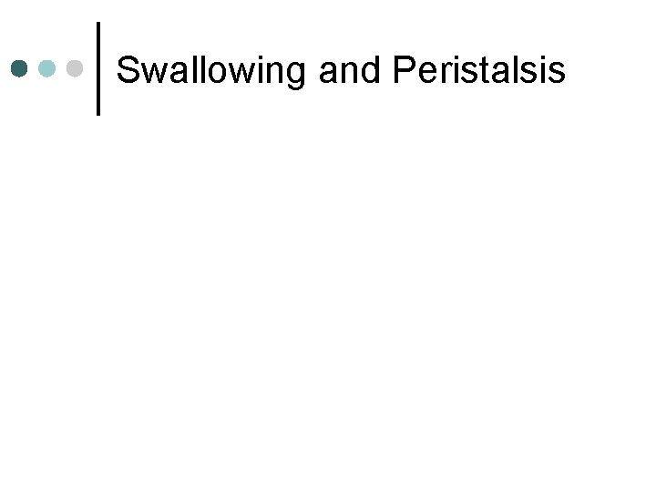 Swallowing and Peristalsis 