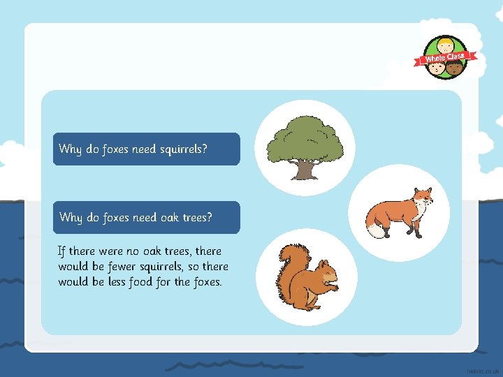 Why do foxes need squirrels? Why do foxes need oak trees? If there were