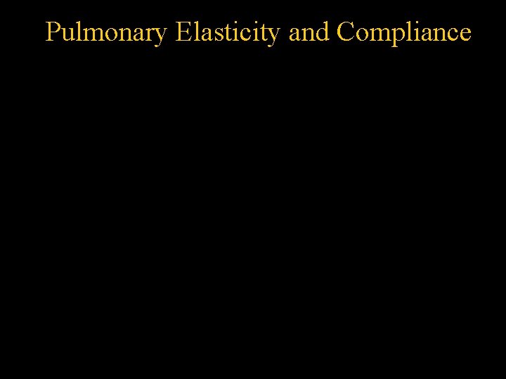 Pulmonary Elasticity and Compliance 