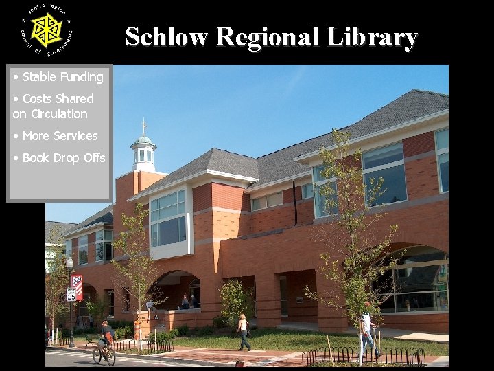 Schlow Regional Library • Stable Funding • Costs Shared on Circulation • More Services