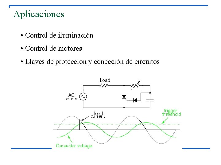 Aplicaciones • Control de iluminación • Control de motores • Llaves de protección y