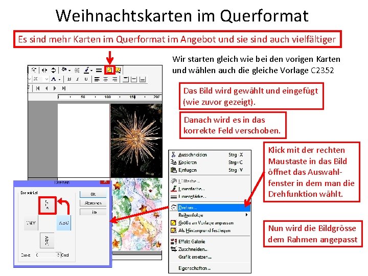 Weihnachtskarten im Querformat Es sind mehr Karten im Querformat im Angebot und sie sind