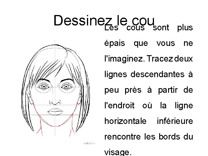 Dessinez le cou Les cous sont plus épais que vous ne l'imaginez. Tracez deux