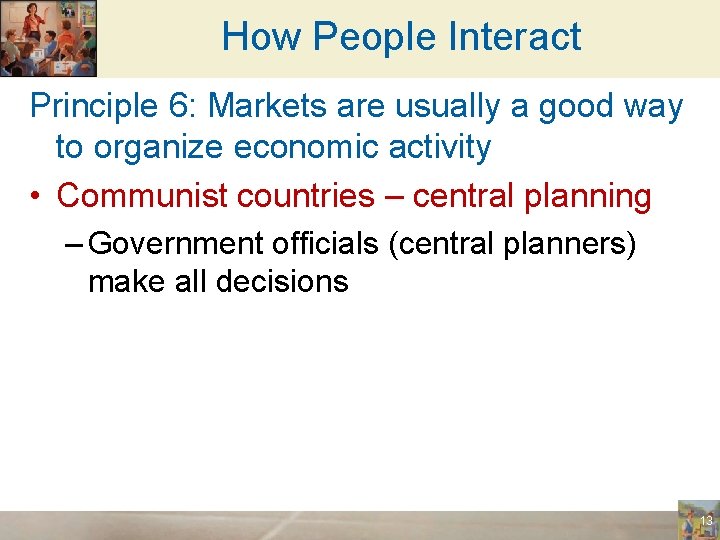 How People Interact Principle 6: Markets are usually a good way to organize economic