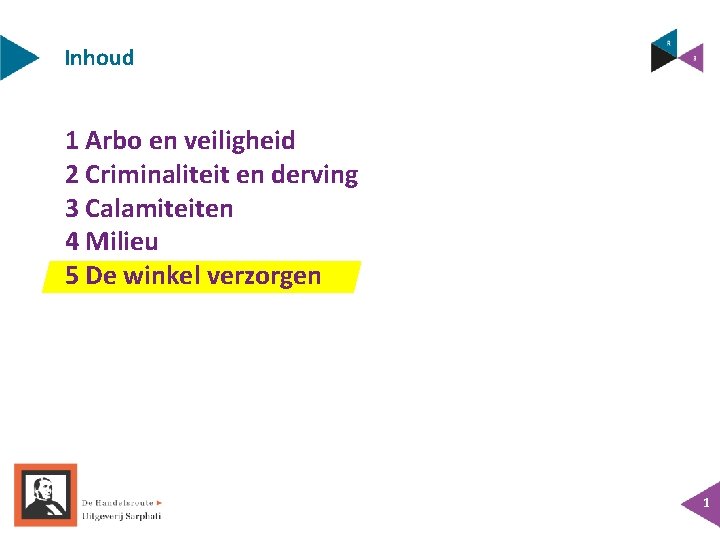 Inhoud 1 Arbo en veiligheid 2 Criminaliteit en derving 3 Calamiteiten 4 Milieu 5 Inhoud 1 Arbo en veiligheid 2 Criminaliteit en derving 3 Calamiteiten 4 Milieu 5