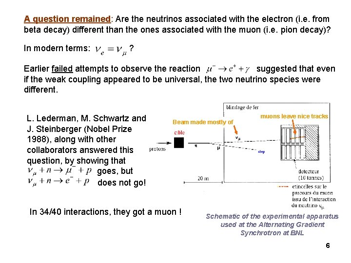 A question remained: Are the neutrinos associated with the electron (i. e. from beta