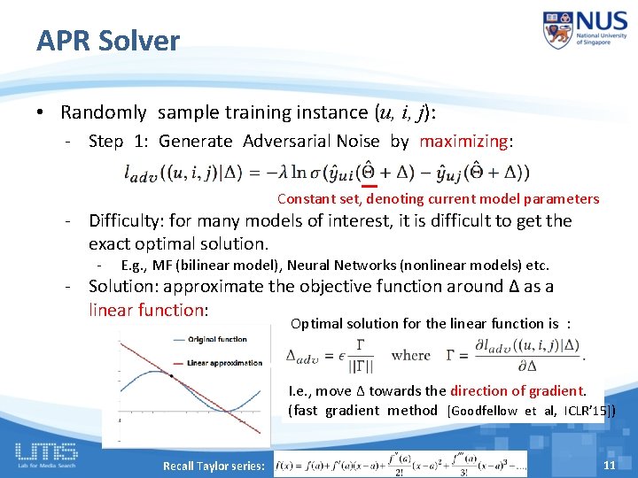 APR Solver • Randomly sample training instance (u, i, j): - Step 1: Generate