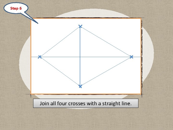 Step 6 Join all four crosses with a straight line. 