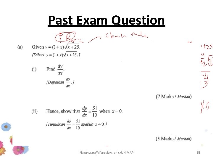 Past Exam Question Nazuhusna/Microelektronic/UNIMAP 15 