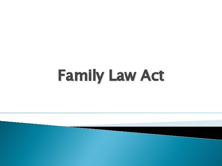 Family Law Act 