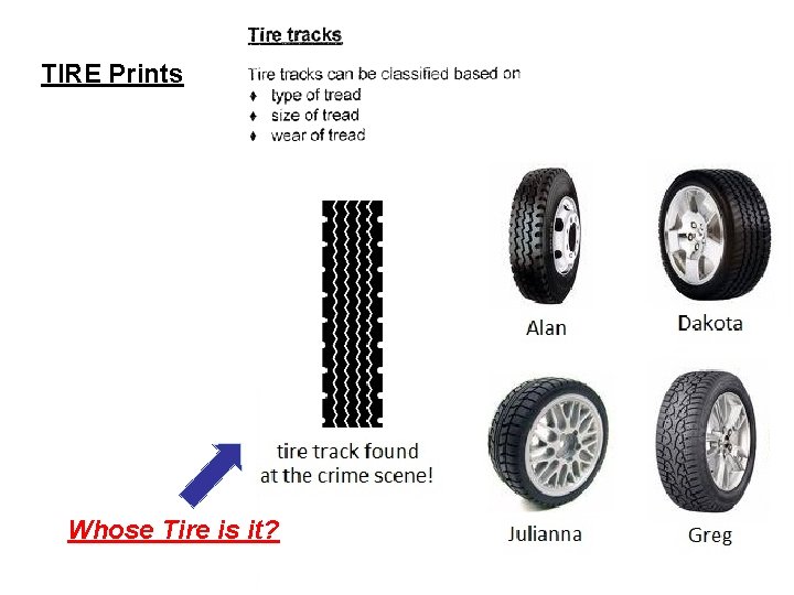 TIRE Prints Whose Tire is it? 