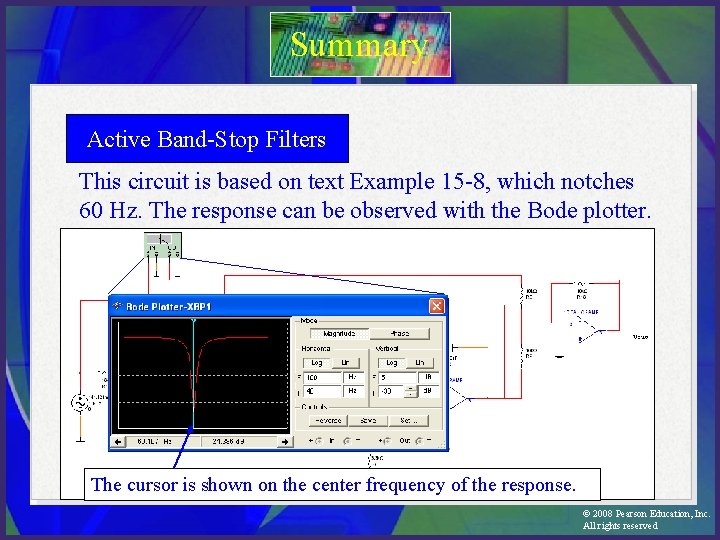 Summary Active Band-Stop Filters This circuit is based on text Example 15 -8, which