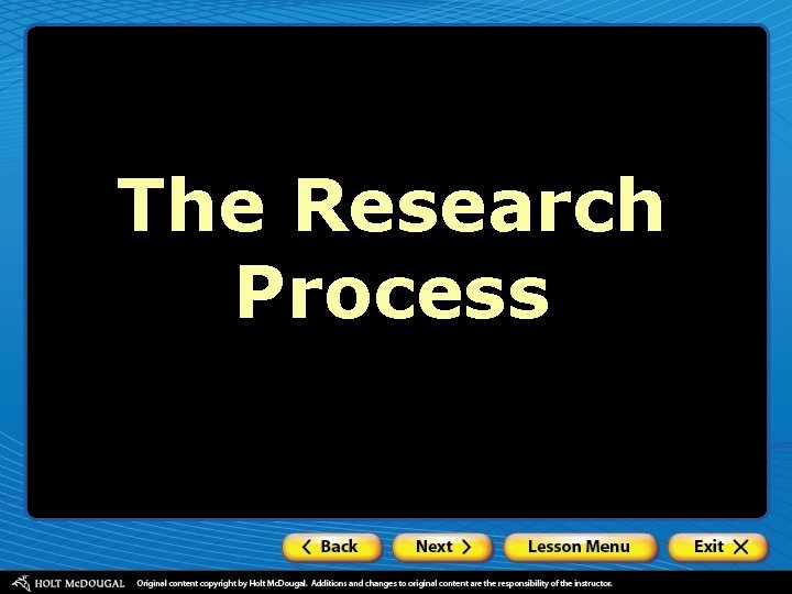 The Research Process 