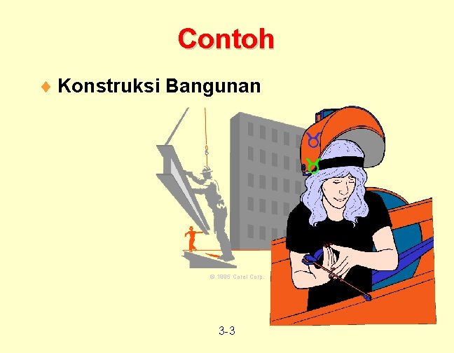 Contoh ¨ Konstruksi Bangunan © 1995 Corel Corp. 3 -3 