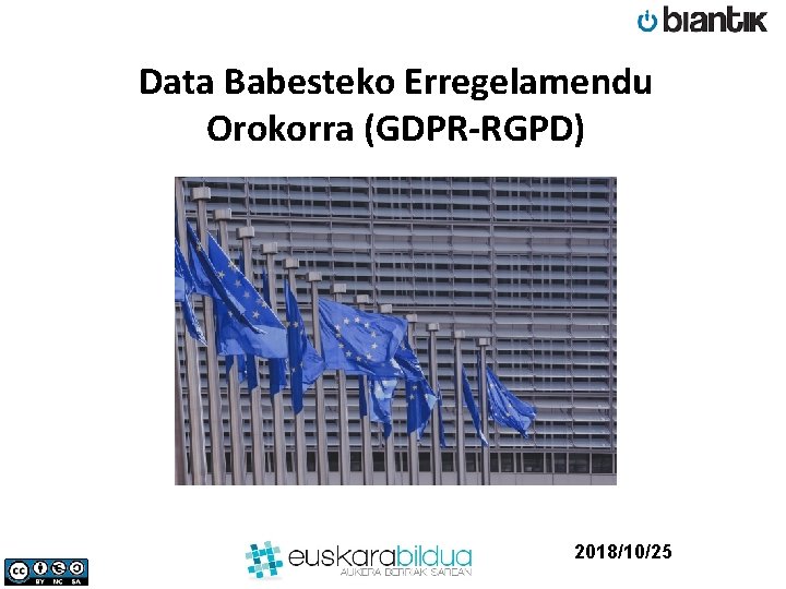 Data Babesteko Erregelamendu Orokorra (GDPR-RGPD) 2018/10/25 